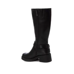 Stivale alto biker con fibbie nero