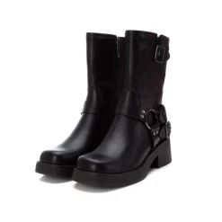 Stivaletti biker con fibbie nero