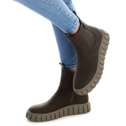 Stivaletto Chelsea con zip kaki