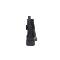 Stivaletto combat boot con zip e logo laterale nero