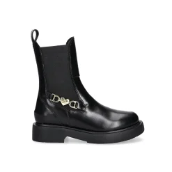 Stivaletto con cuore in metallo nero