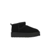 Stivaletto platform suede con fodera in lana nero