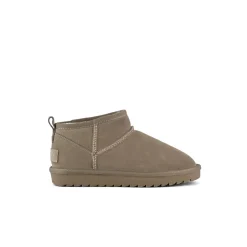 Stivaletto suede con fodera in lana taupe
