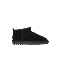 Stivaletto suede con fodera in lana nero