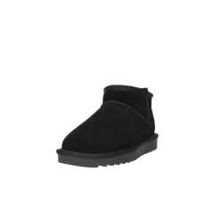 Stivaletto suede con fodera in lana nero
