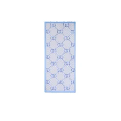 Stola con stampa logo monogram celeste