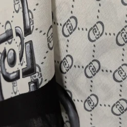 Stola con stampa logo monogram nero