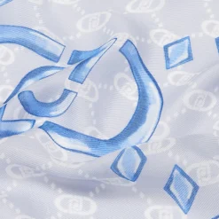 Stola con stampa logo monogram celeste