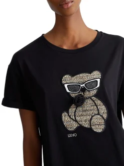 T- shirt manica corta chan bear nero