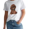 T- shirt manica corta fluffy dog bianco