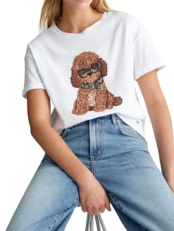 T- shirt manica corta fluffy dog bianco