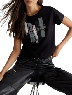 T- shirt manica corta jersey nero