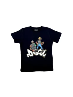 T- shirt manica corta stampa nero