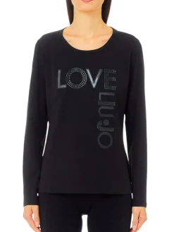 T- shirt manica lunga love jersey nero
