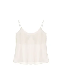 Top con spalline sottili avorio