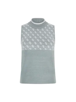 Top in maglia con logo 4g salvia