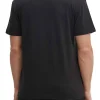 T-shirt a maniche corte con maxi logo sul petto nero