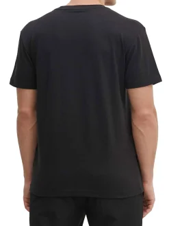 T-shirt a maniche corte con maxi logo sul petto nero