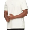 T-shirt a maniche corte con logo ricamato avorio