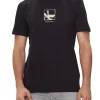 T-shirt a maniche corte con grafica del logo sul petto nero