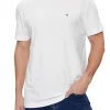 T-shirt a maniche corte con logo sul petto bianco