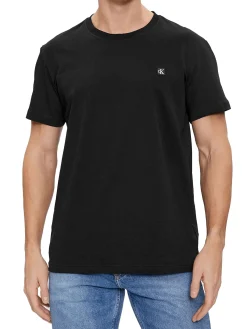T-shirt a maniche corte con logo sul petto nero