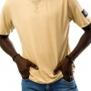 T-shirt a maniche corte con badge del logo kaki