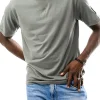 T-shirt a maniche corte con badge del logo grigio