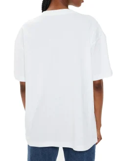 T-shirt a maniche corte con logo bianco