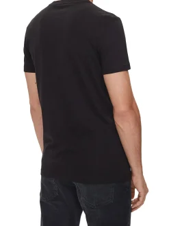 T-shirt a maniche corte con stampa logo frontale nero