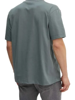 T-shirt a maniche corte con logo sul petto grigio