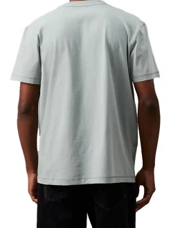 T-shirt a maniche corte con logo ricamato grigio