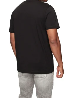 T-shirt a maniche corte con logo ricamato nero