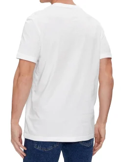 T-shirt a maniche corte con logo sul petto bianco