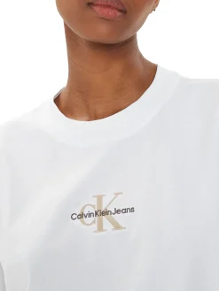 T-shirt a maniche corte con logo bianco