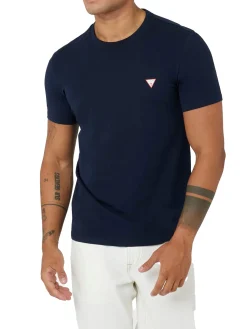 T-shirt basic logo frontale blu