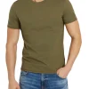 T-shirt basic logo frontale Aidy verde militare