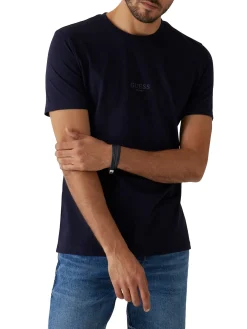 T-shirt basic logo frontale Aidy blu