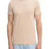 T-shirt basic logo frontale Aidy sabbia