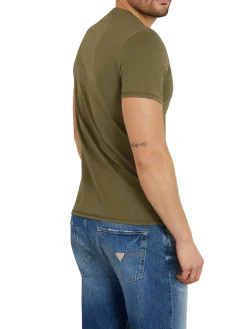 T-shirt basic logo frontale Aidy verde militare