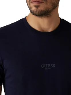 T-shirt basic logo frontale Aidy blu