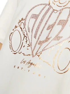 T-shirt Boxy Rhinestone beige