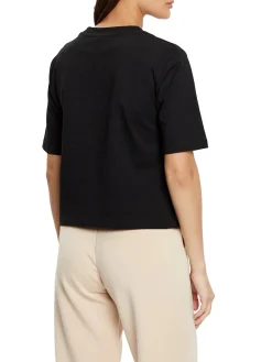 T-shirt Boxy Rhinestone nero