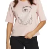 T-shirt Boxy Rhinestone rosa