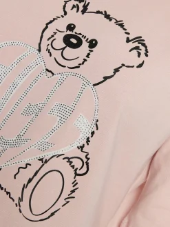 T-shirt Boxy Rhinestone rosa