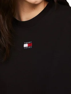 T-shirt classic fit boxy badge nero
