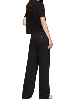 T-shirt classic fit boxy badge nero