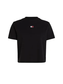 T-shirt classic fit boxy badge nero
