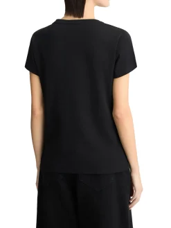 T-shirt con logo con strass nero