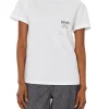 T-shirt con logo sul petto bianco